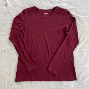 Lands’ End Relaxed Supima Cotton Longsleeve T-Shirt (Maroon)